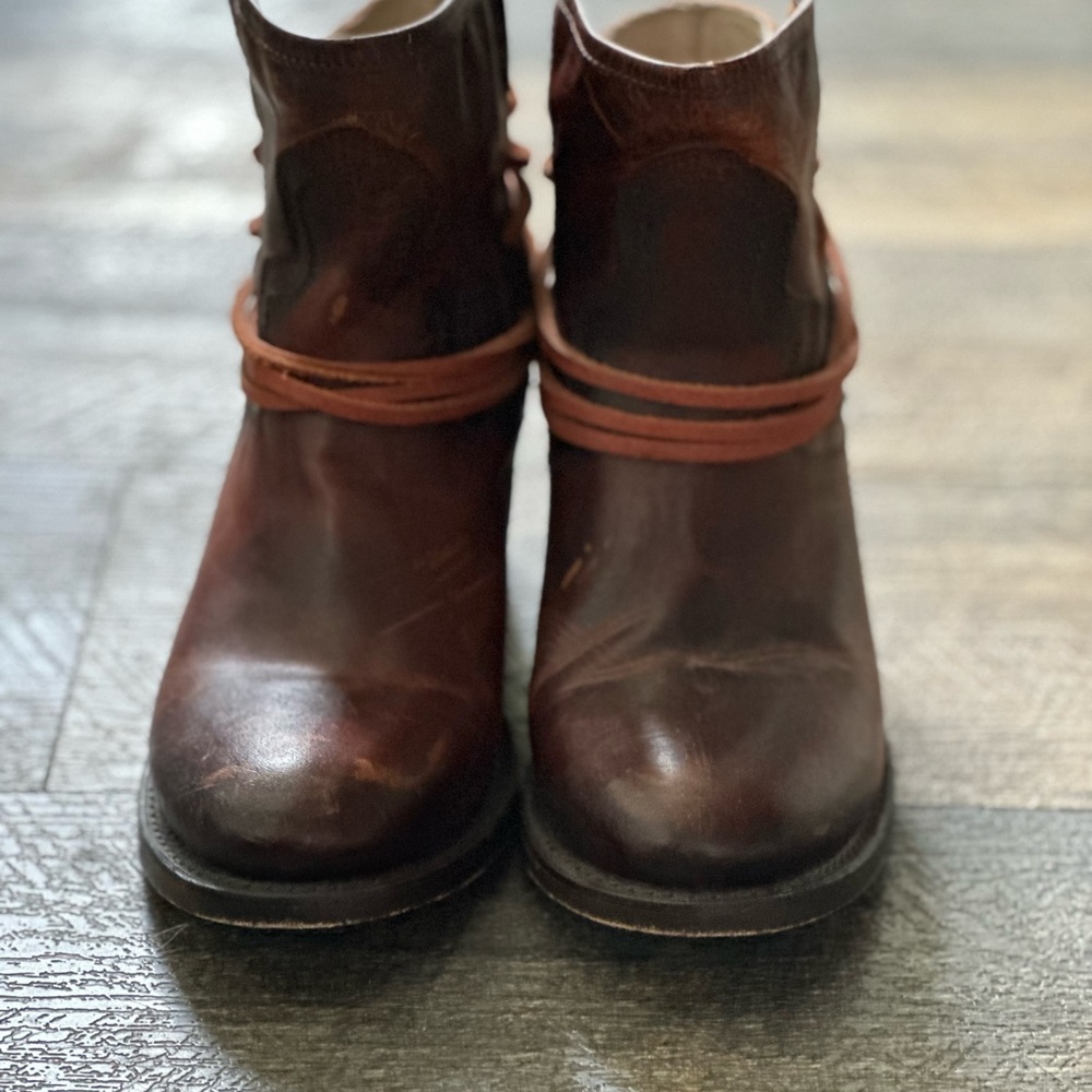 Brown Leather Ankle Boots - Picture 2 of 7
